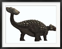 Framed Ankylosaurus, a heavily armored dinosaur from the Cretaceous Period