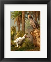 Framed pair of Dodo birds play a game of hide-and-seek