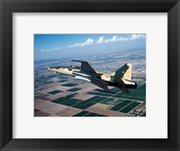 Framed F-5E Tiger II in flight over El Centro, California