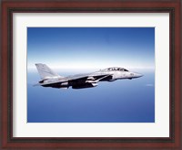 Framed F-14A Tomcat in flight above the Pacific Ocean