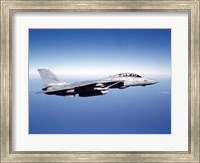 Framed F-14A Tomcat in flight above the Pacific Ocean