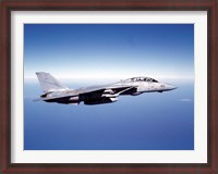 Framed F-14A Tomcat in flight above the Pacific Ocean