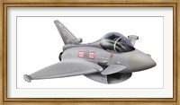 Framed Cartoon illustration of a Royal Air Force Eurofighter Typhoon