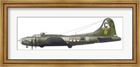 Framed Illustration of a Boeing B-17F Knockout Dropper aircraft