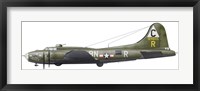 Framed Illustration of a Boeing B-17F Knockout Dropper aircraft