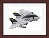 Framed Cartoon illustration of a F-14 Tomcat