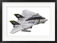 Framed Cartoon illustration of a F-14 Tomcat
