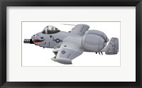 Framed Cartoon illustration of an A-10 Thunderbolt II