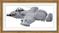 Framed Cartoon illustration of an A-10 Thunderbolt II