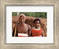 Framed Maasai Couple in Traditional Dress, Kenya