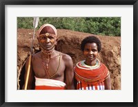 Framed Maasai Couple in Traditional Dress, Kenya