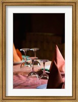Framed MOROCCO, AGADIR, Fine Dining Room and glasses