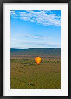 Framed Kenya, Maasai Mara, hot air ballooning at sunrise