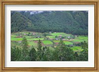 Framed Houses and Farmlands in the Phobjikha Valley, Bhutan