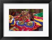 Framed Mask Dance Celebrating Tshechu Festival at Wangdue Phodrang Dzong, Wangdi, Bhutan