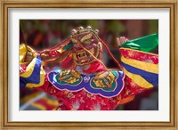 Framed Mask Dance Celebrating Tshechu Festival at Wangdue Phodrang Dzong, Wangdi, Bhutan