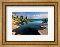 Framed Infinity pool at resort on Fregate Island, Seychelles