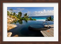 Framed Infinity pool at resort on Fregate Island, Seychelles