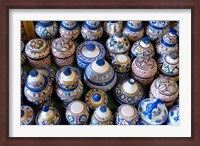 Framed Morocco, Casablanca, market pottery