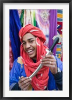 Framed Moroccan Souvenir Seller, Ait Benhaddou, South of the High Atlas, Morocco