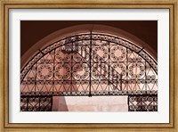Framed Moorish architecture, iron gate Rabat medina, Morocco