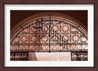 Framed Moorish architecture, iron gate Rabat medina, Morocco
