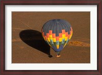 Framed Hot air balloon over Namib Desert, near Sesriem, Namibia, Africa.