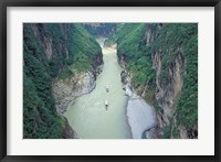 Framed Landscape of Daning River through Steep Mountains, Lesser Three Gorges, China