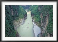 Framed Landscape of Daning River through Steep Mountains, Lesser Three Gorges, China