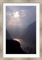 Framed Landscape of Xiling Gorge in Mist, Three Gorges, Yangtze River, China