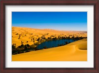 Framed Libya, Fezzan, desert Erg Ubari, Umm el Maa lake