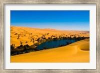 Framed Libya, Fezzan, desert Erg Ubari, Umm el Maa lake