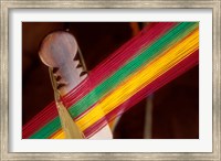 Framed Kente Cloth Being Woven on Loom, Bonwire, Ghana