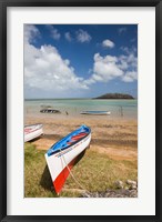 Framed Mauritius, Rodrigues Island, fishing boats