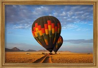 Framed Launching hot air balloons, Namib Desert, near Sesriem, Namibia