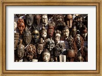 Framed Mask stall at curio store, Greenmarket Square, Cape Town, South Africa