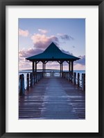 Framed Mauritius, Mahebourg, waterfront pier, dawn