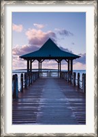 Framed Mauritius, Mahebourg, waterfront pier, dawn
