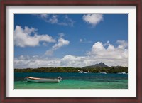 Framed Mauritius, Trou d' Eau Douce, town harbor boat