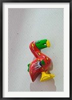 Framed Red wooden Dodo bird toy, Mauritius
