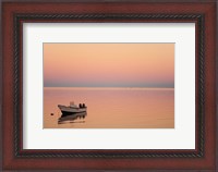 Framed Pink sunrise with small boat in the ocean, Ifaty, Tulear, Madagascar