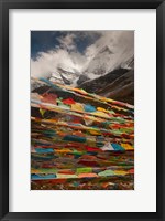 Framed Prayer Flags, Milk Lake, Yading Natural area, China