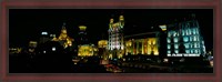 Framed Night View of Colonial Buildings Along the Bund, Shanghai, China
