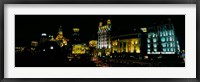 Framed Night View of Colonial Buildings Along the Bund, Shanghai, China