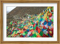 Framed Praying Flags with Mt. Quer Shan, Tibet-Sichuan, China