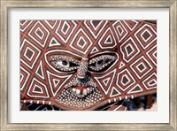 Framed Painted Geometric Mask, Zimbabwe