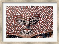 Framed Painted Geometric Mask, Zimbabwe
