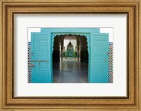 Framed Morocco, Islamic law courts, tile walls, door