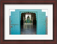 Framed Morocco, Islamic law courts, tile walls, door