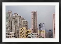 Framed New Territories high-rise apartments, Hong Kong, China